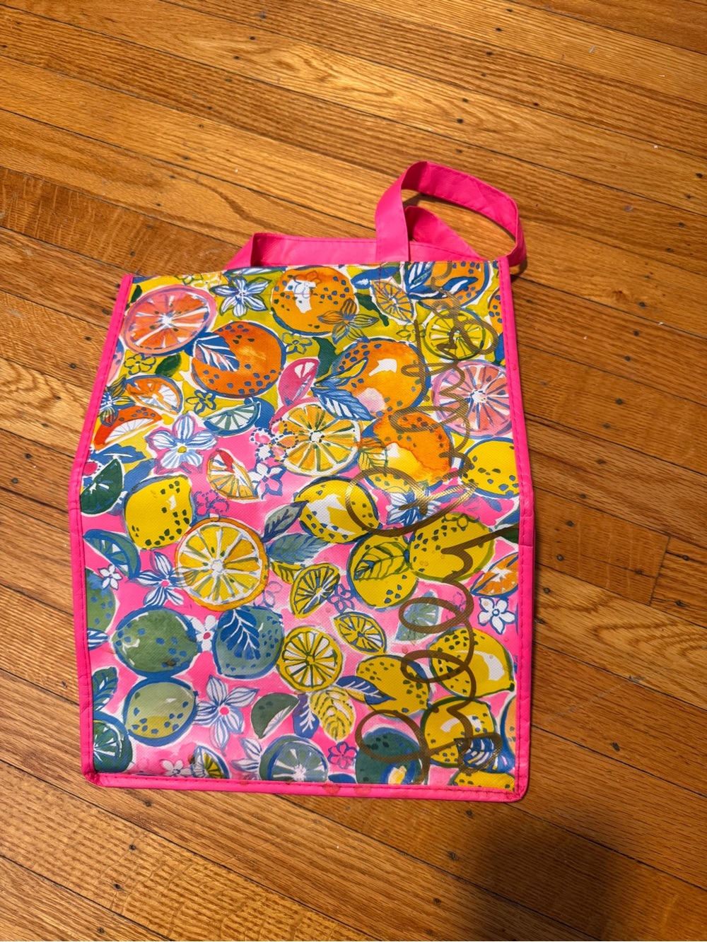 5/25$ Lilly Pulitzer Pink Multi Citrus Print Tote